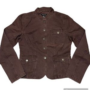 Calvin Klein Jeans Women’s NWT Brown Embroidered Blazer Jacket SZ L
